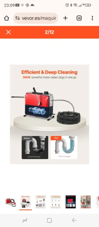 Desatascador Tuberías Eléctrico Profesional Nuevo