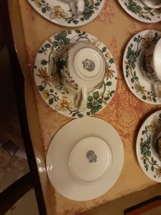 Juego 6 Tazas con Plato Cartuja Sevilla NUEVO