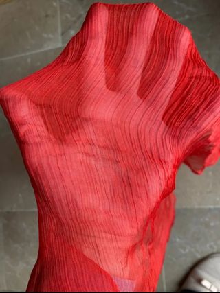 Pañuelo cuello transparente rojo