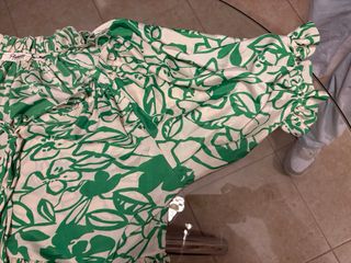 Vestido playero blanco y verde