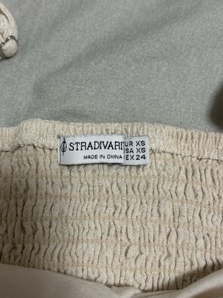 Conjunto lino top y pantalón corto beige T.XS