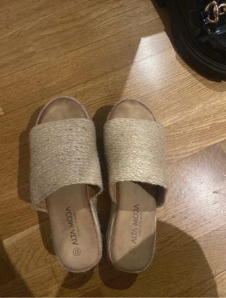 Sandalias Plataforma ALTA MODA Beige Talla 37