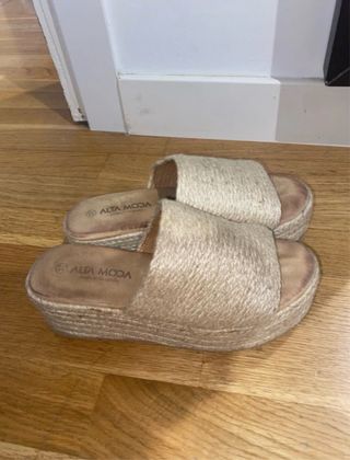 Sandalias Plataforma ALTA MODA Beige Talla 37