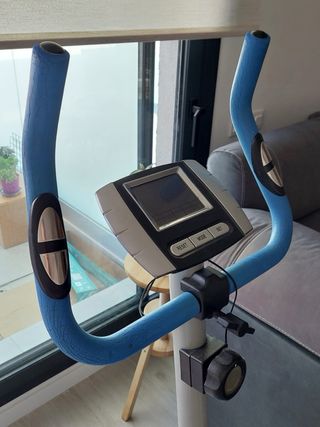 Bicicleta Estática Azul y Gris