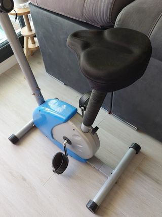 Bicicleta Estática Azul y Gris