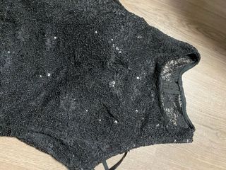 Vestido largo negro lentejuelas