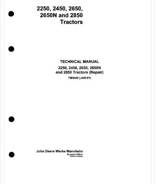 Manual John Deere Tractores 2250, 2450, 2650, 2650