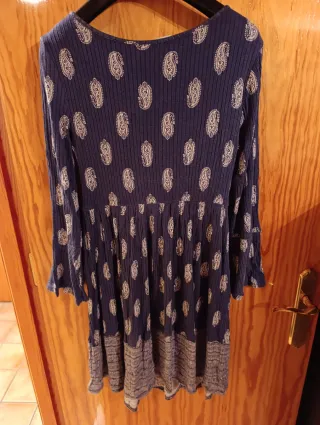Vestido Boho Beige y Azul