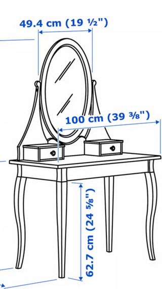 Tocador blanco con espejo