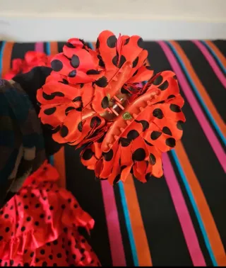 Disfraz Sevillana Niña Rojo Lunares talla 6