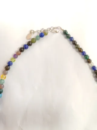 Collar Plata 925 Rubí y Minerales Naturales