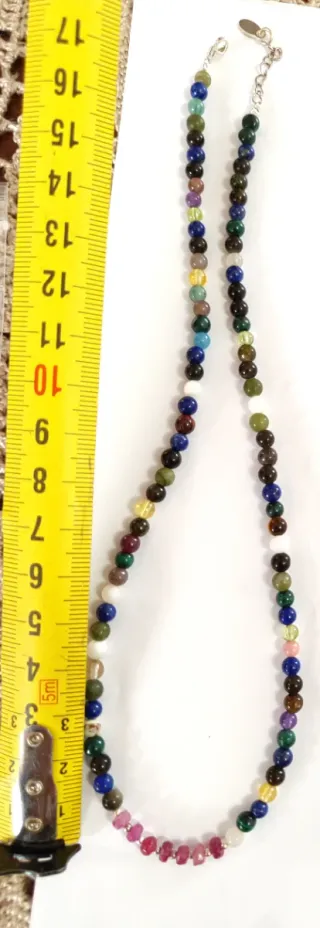 Collar Plata 925 Rubí y Minerales Naturales