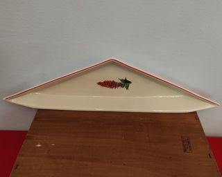 Bandeja Porcelana Triangular Flor Roja