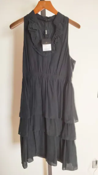Vestido negro seda