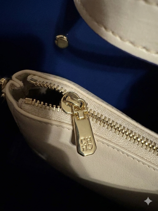 Bolso Tote Carolina Herrera Beige y Azul