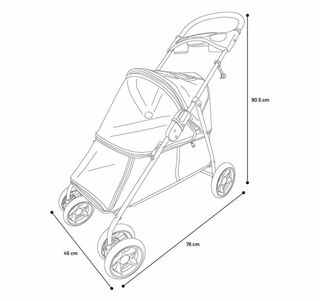 Carrito para perro/gato plegable