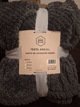 Manta Jacquard Sherpa 130x160cm Gris
