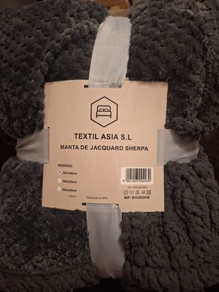 Manta Jacquard Sherpa 130x160cm Gris
