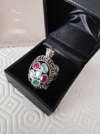 Anello Argento con Pietre Multicolor