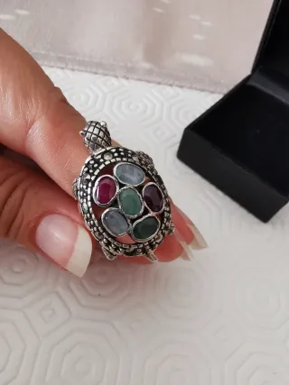 Anello Argento con Pietre Multicolor