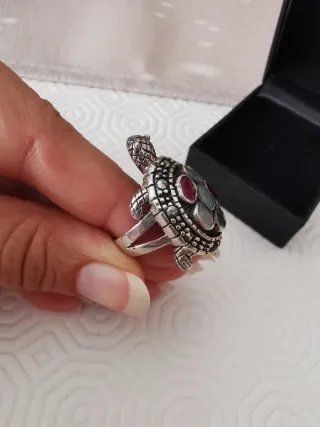 Anello Argento con Pietre Multicolor