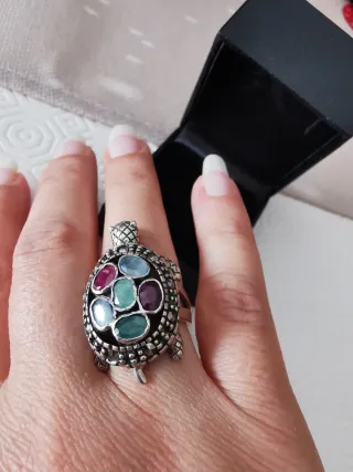 Anello Argento con Pietre Multicolor