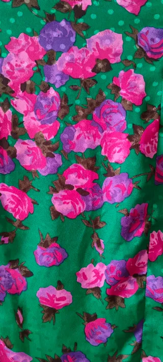 Blusa verde con estampado floral - Vintage Años 80