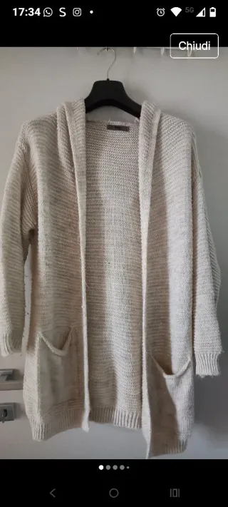 Cardigan beige taglia unica