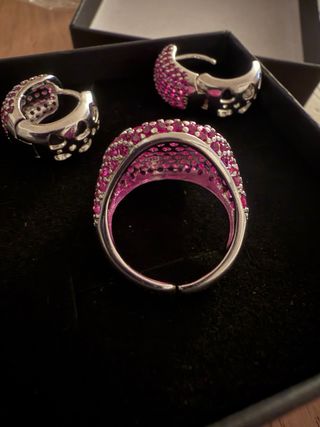 Conjunto Anillo y Pendientes Esmeraldas