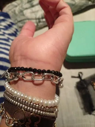 Pulsera Tous Onix Oro y Plata