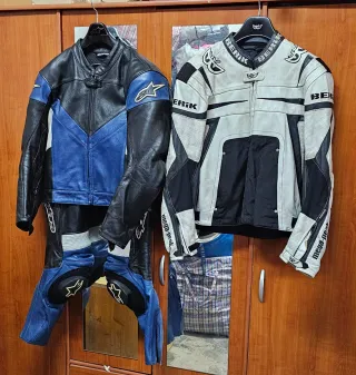 Traje de moto cuero Berik y Alpinestars
