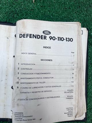 Carpeta Manual Usuario Defender Land Rover