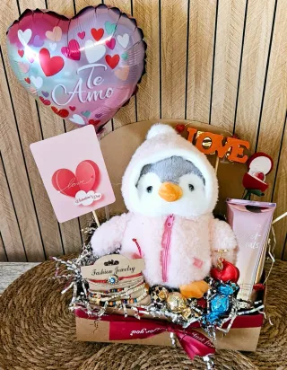 Regalo San Valentín Peluche Pingüino + Billetera