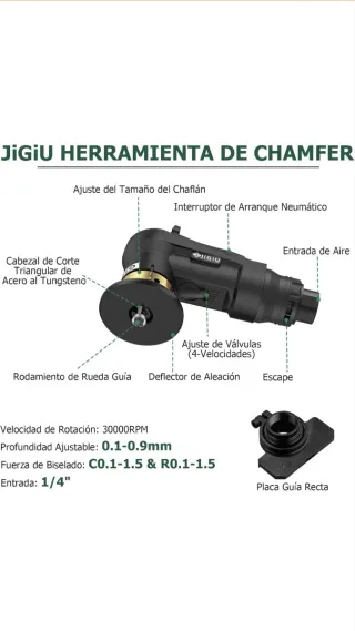 Herramienta biselado neumática