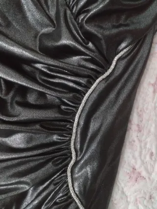 Vestido largo fiesta ajustado plateado