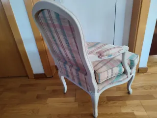 Sillón Luis XV tela cuadros