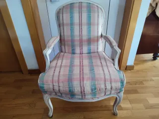 Sillón Luis XV tela cuadros