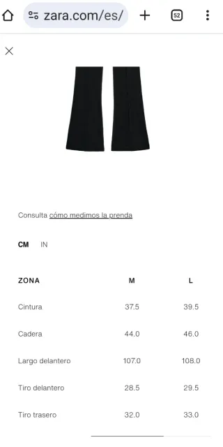 Pantalón Flare Tiro Bajo Zara Talla M