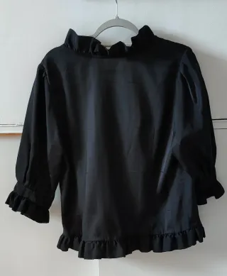 Blusa negra con volantes - Vintage Años 80