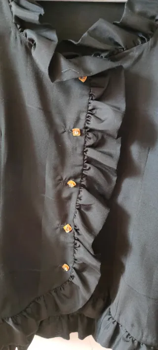 Blusa negra con volantes - Vintage Años 80