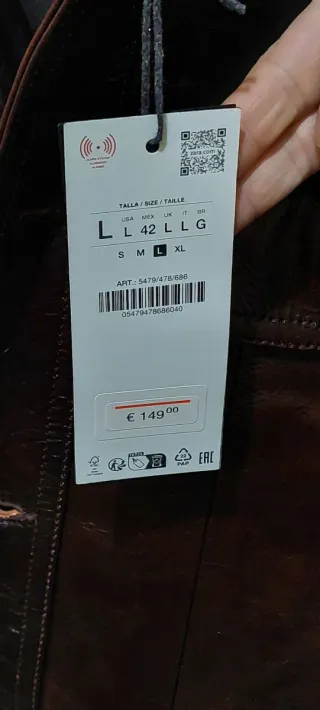 Chaqueta Zara Piel Hombre Nueva