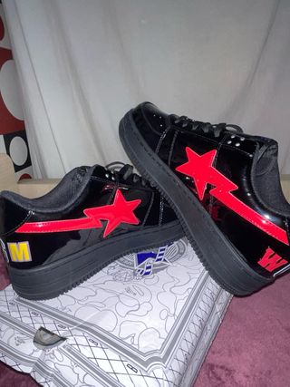 BAPE Bapesta Zapatillas Negras y Rojas