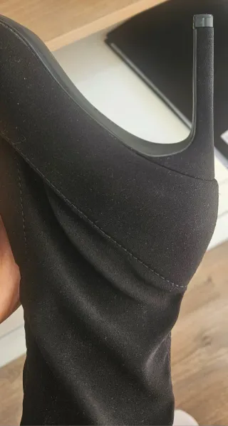 Botines calcetín negros tacón fino