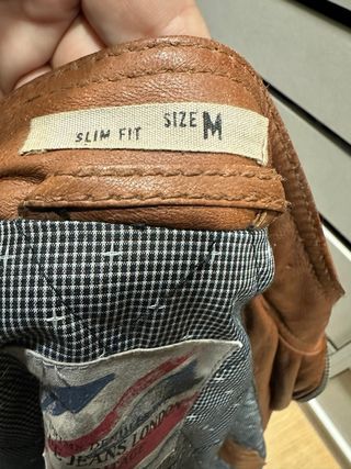 Chaqueta de piel Pepe Jeans marrón