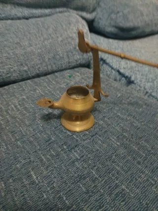 Candil de aceite antiguo de bronce