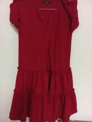 Vestido rojo volantes talla S/M