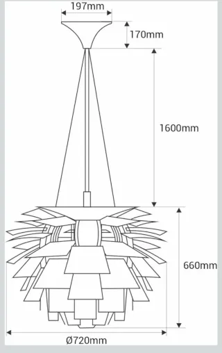Lámpara colgante de cobre 2000