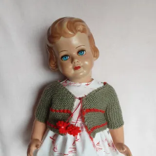 Muñeca alemana antigua Cigüeña 62 cm celuloide