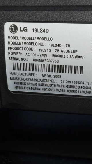 Televisión LG 19”