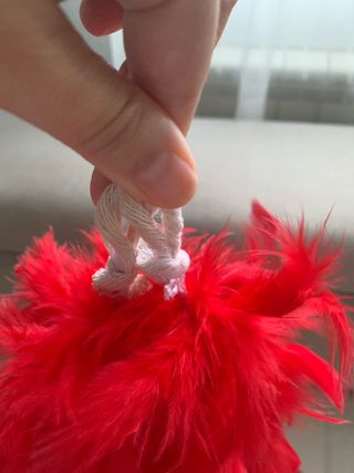 Guirnalda de plumas rojas